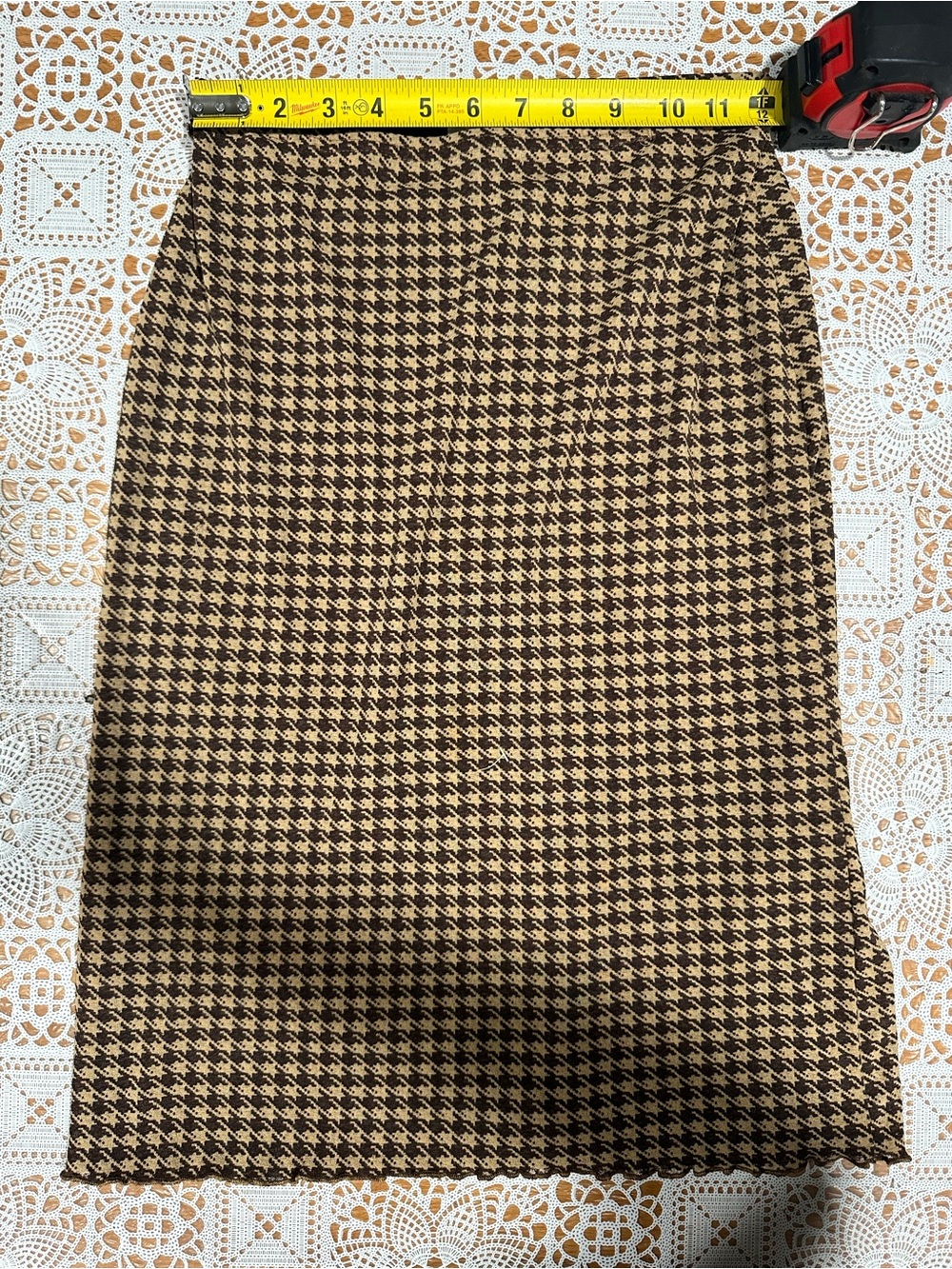 Hennes Collection Houndstooth Midi Skirt Made in Italy Size S - Picture 3 of 5